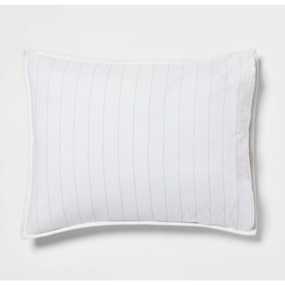 Threshold Standard Reversible Cotton Stripe Quilt Sham Pillow Cover Terracotta - Picture 3 of 8